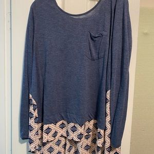 3/4 sleeve baby doll top